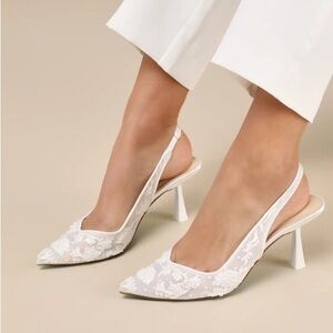 Betsy Johnson Nikki Embroidered Slingback Evening Pumps